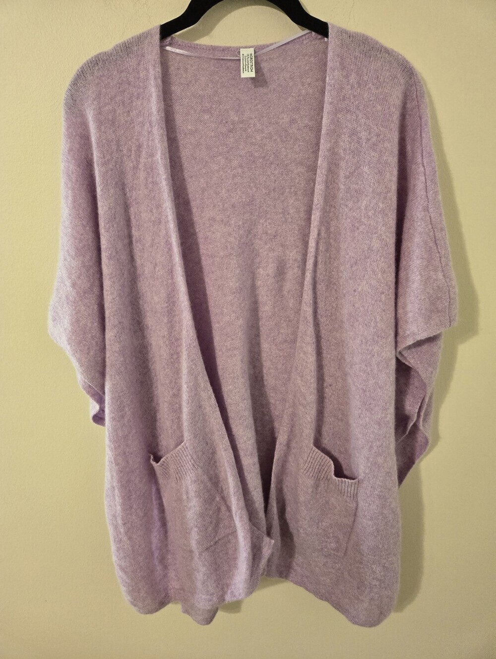 Nordstrom Cashmere Blend Open Front Cardigan Kimono Poncho One Size Lavender